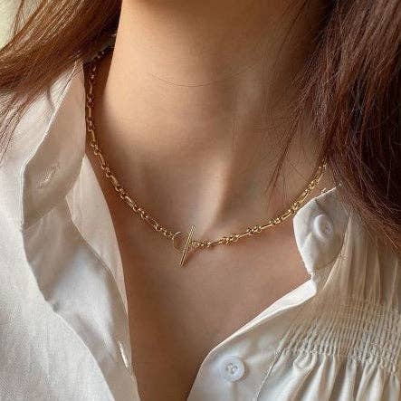 Midas Chunky Fob Chain Necklace 18k Gold for wholesale by Bowie & Co