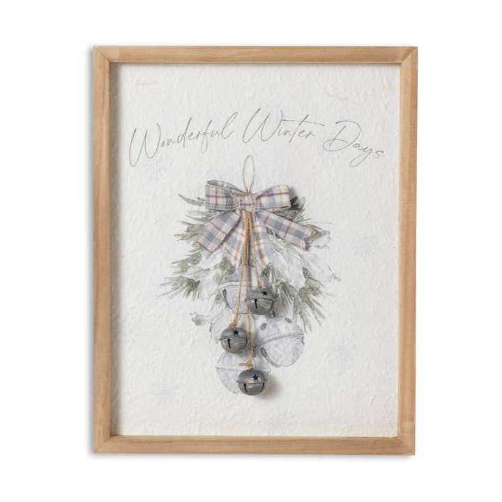 Gerson Christmas 14.96"H Wood Holiday Jingle Bell Design Wal for wholesale by The Gerson Companies