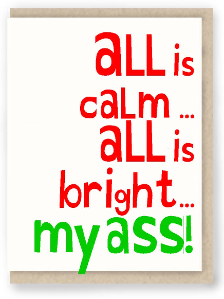 All Is Calm - Season's Greetings Christmas Card for wholesale by Hit and Run Greetings