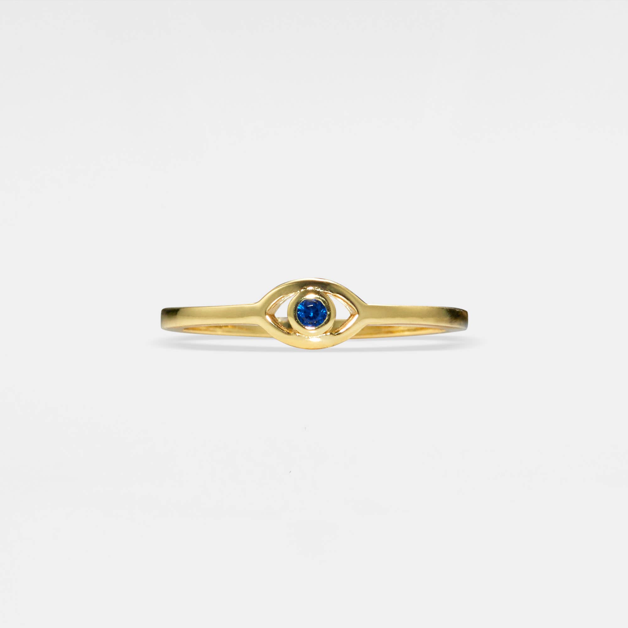 Perimade & Co. LLC - Wholesale Band/Stacked Ring - Blue Evil Eye Stacking Band Ring in 925 Sterling Silver