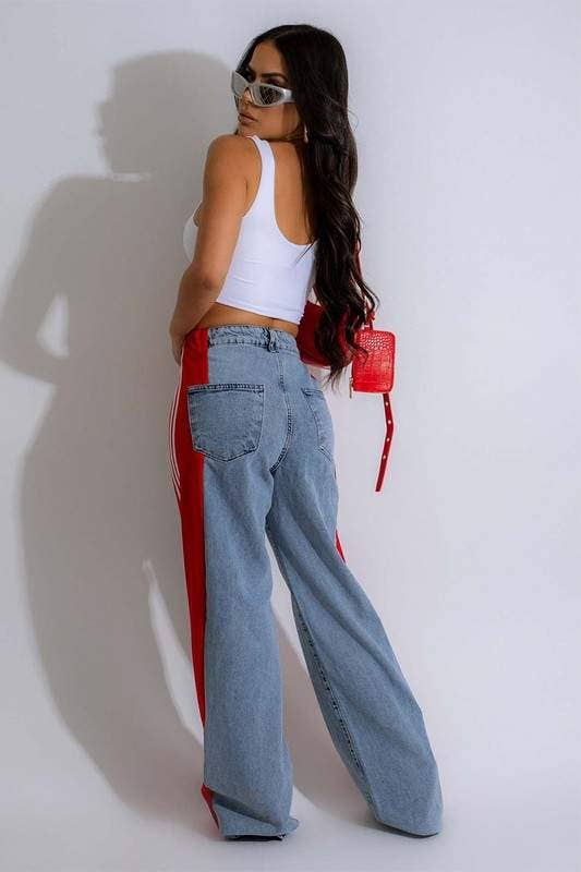Queen Fashion - Wholesale Jeans - Women's - two tone denim long pants4