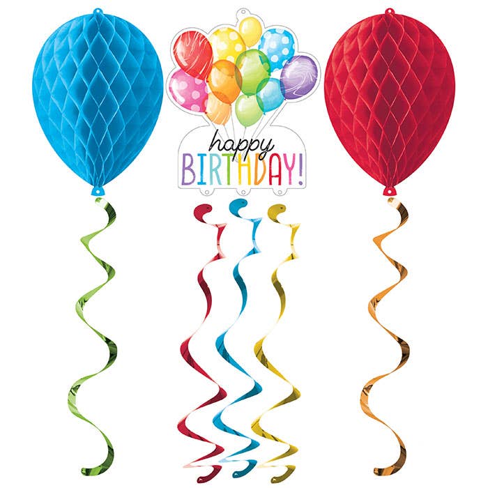 Balloon Bash Dizzy Danglers, 3/Pkg for wholesale by Bulk Party Decor