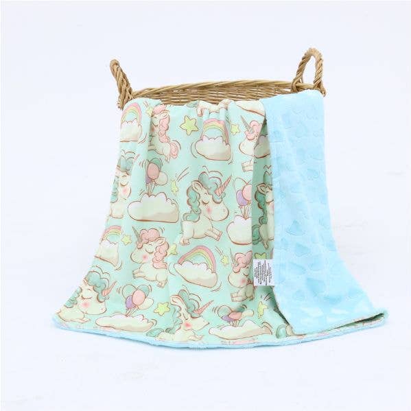 Človiečik blød minky-tæppe med enhjørningemønster for engroshandel hos Človiečik