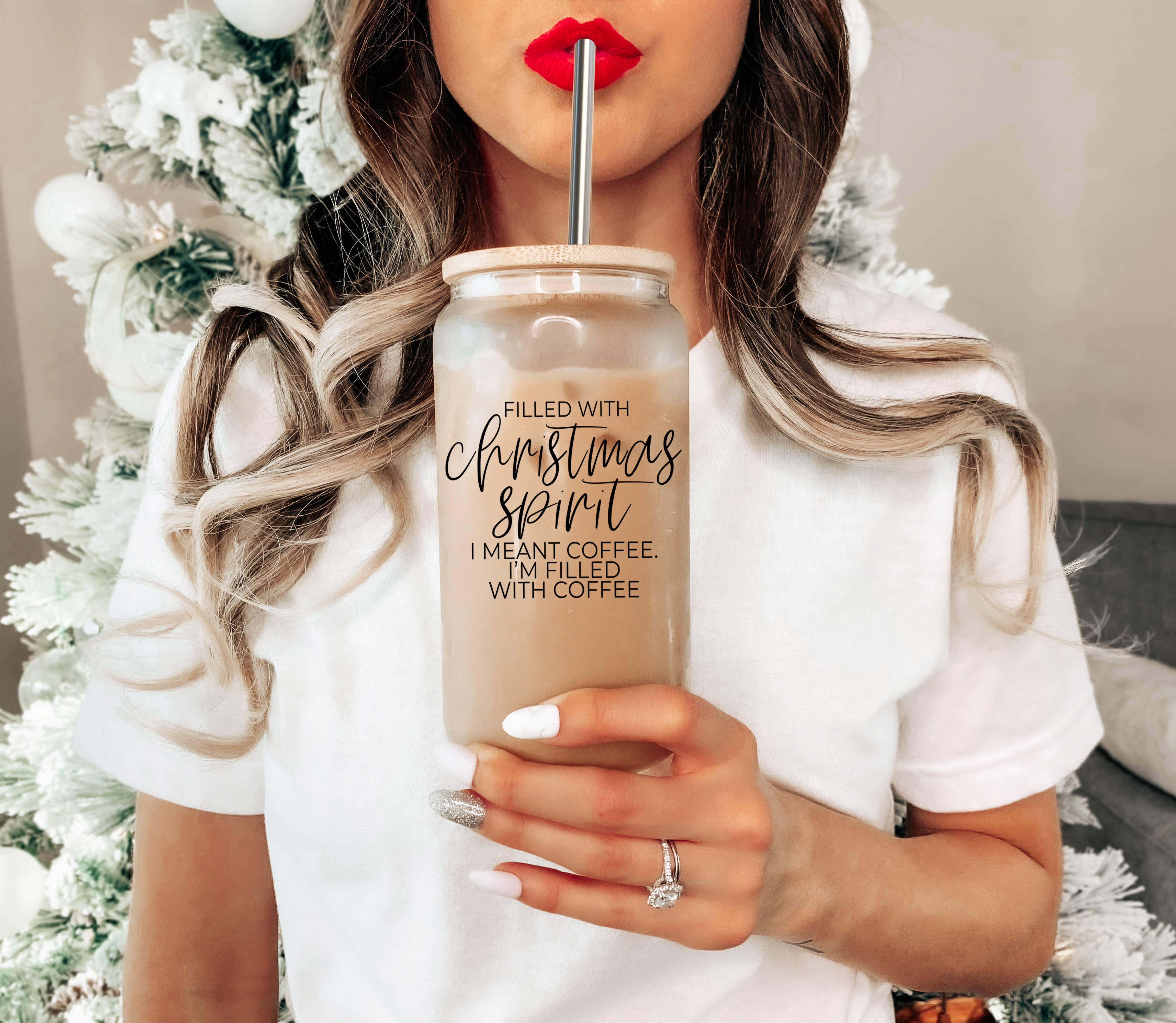 Gia Roma - Wholesale Drinking Glass/Cup - Vintage Christmas Glass Cups with Straw, Kitchen Decoration95