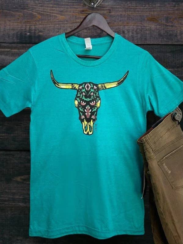 LBL YELLOW AZTEC STEER Graphic Tshirt for wholesale by L&B Life