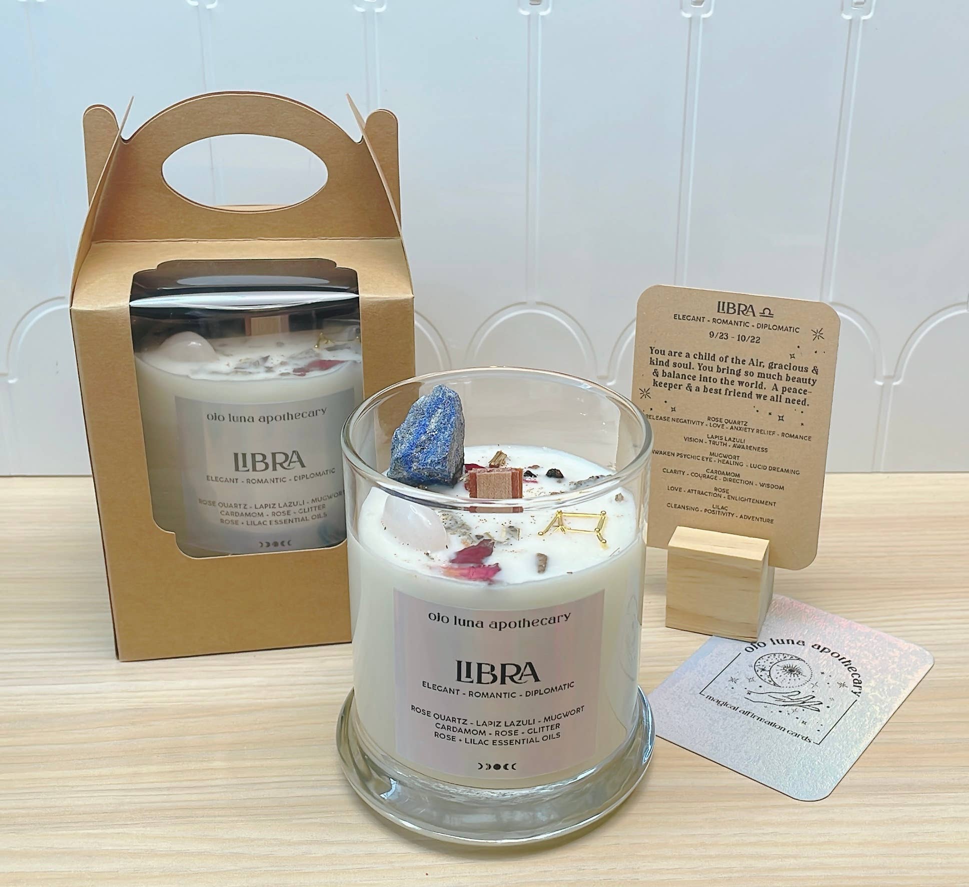 Ojo Luna Apothecary - Wholesale Pot/gevulde kaars - Weegschaal Zodiac kaars4