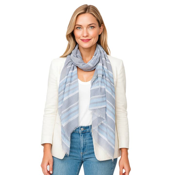 Turkish Cotton Stripe Scarf for wholesale by Blue Pacific