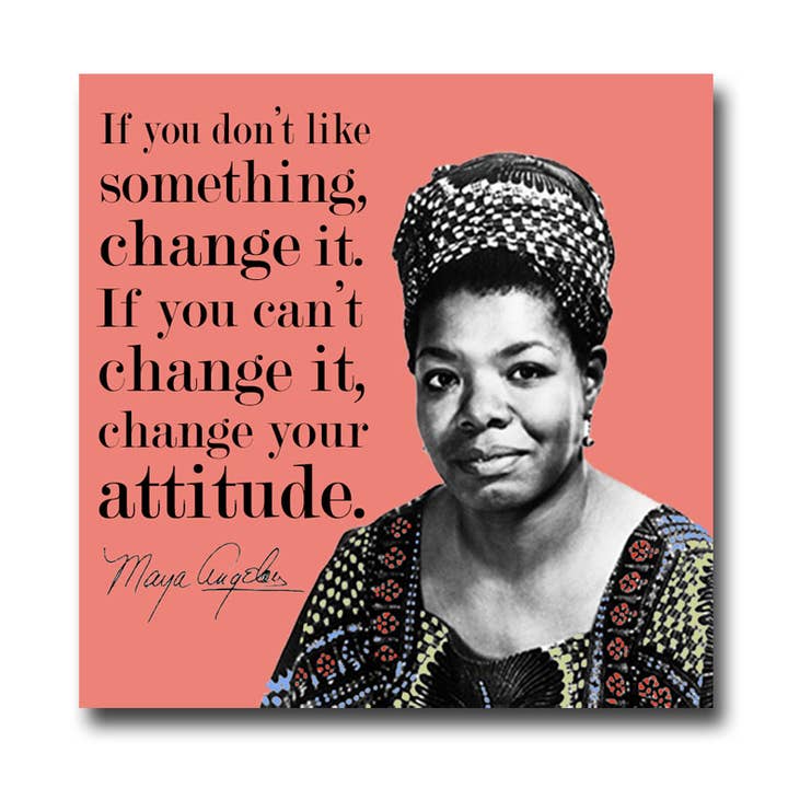 Adhesivo literario de vinilo con la frase «Change» de Maya Angelou para venta al por mayor de Fly Paper Products