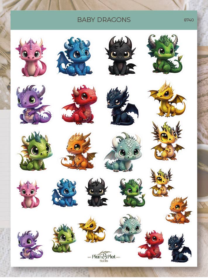 Baby dragons | Stickers for wholesale by Plan & Plot Studio