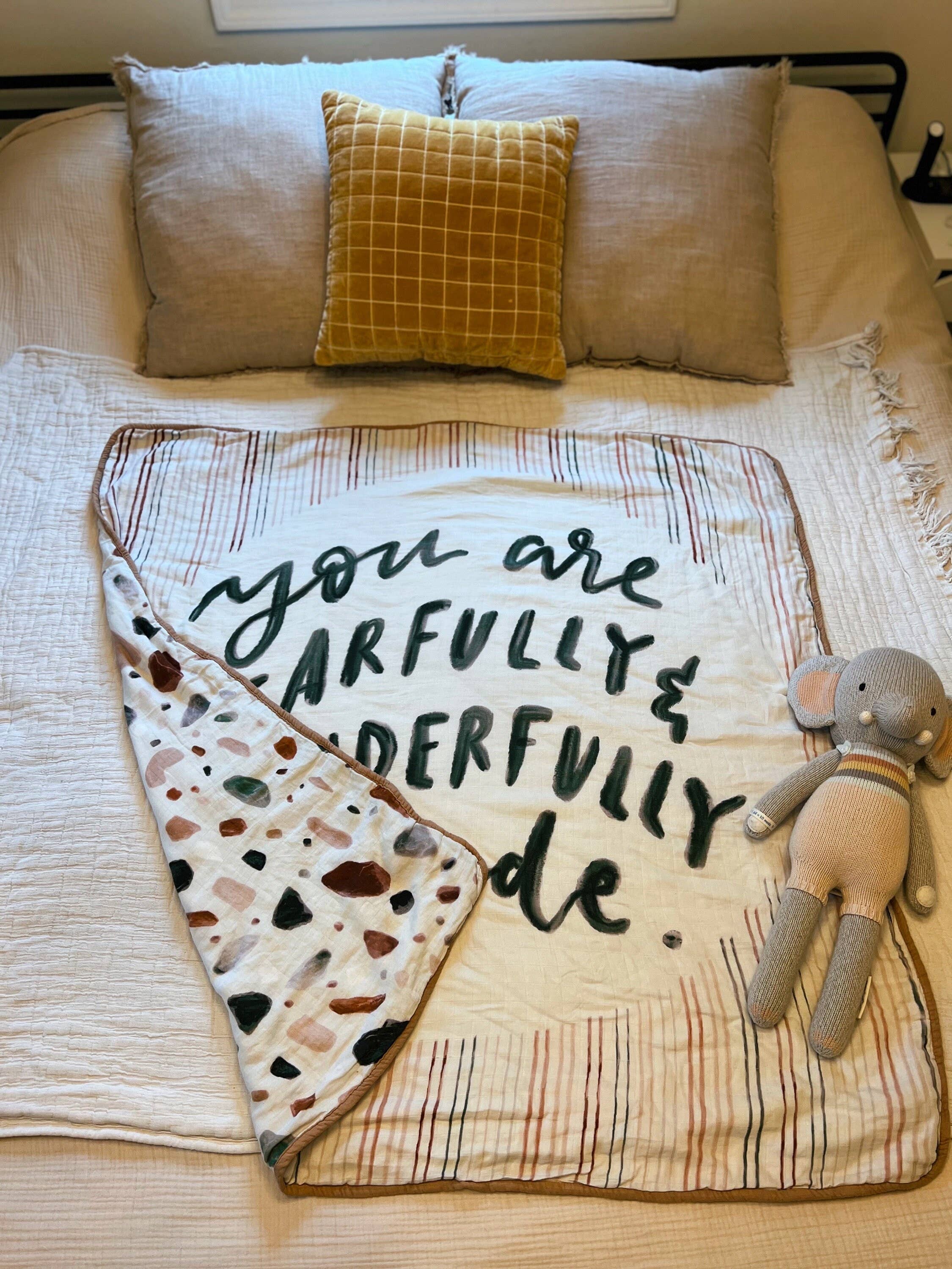 Fawnly - Wholesale Bedding Blanket - Kids & Baby - Wonderfully Made (Terrazzo) Bamboo/Cotton 8 Layer Blanket2