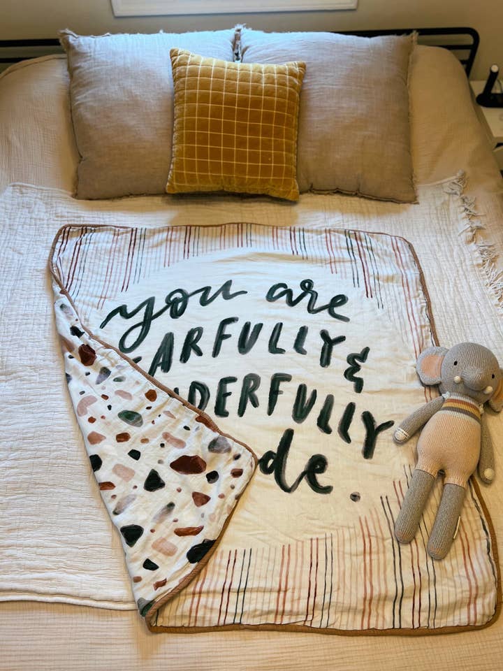 Fawnly - Wholesale Bedding Blanket - Kids & Baby - Wonderfully Made (Terrazzo) Bamboo/Cotton 8 Layer Blanket2