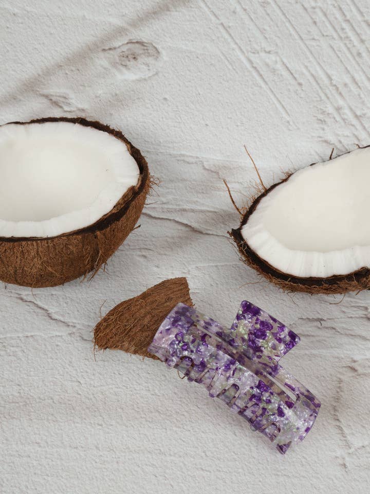 Claw Clip - Small Elongated Rectangle - Purple for wholesale by Nakoa The Label