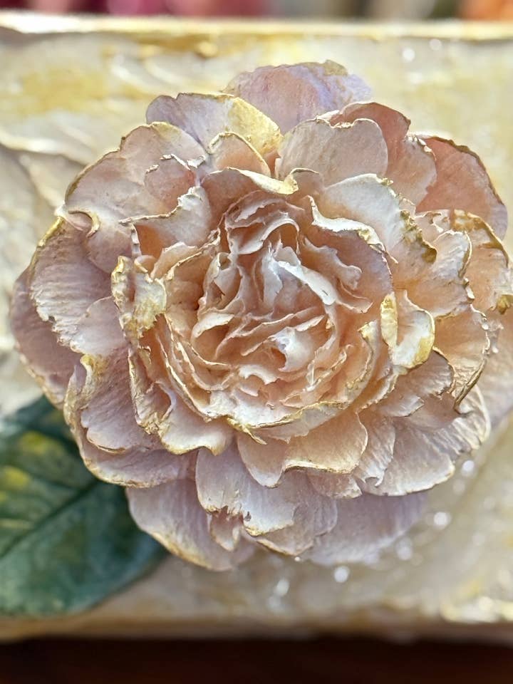 4X4 inch Clay Carnation Artwork for wholesale by TamScottArt