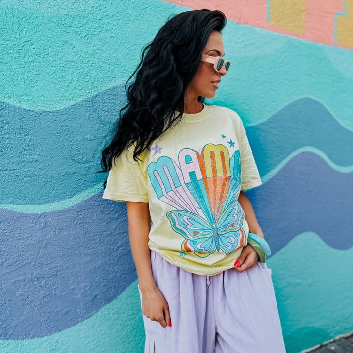 Banana Butterfly Mama Tee for wholesale on Faire1
