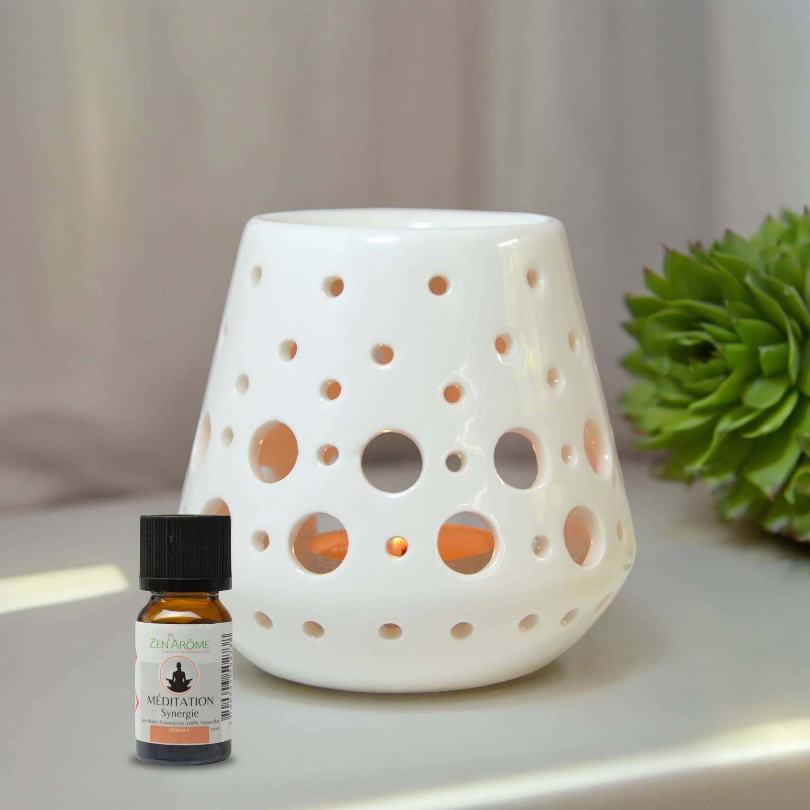 Zen'Arôme - Wholesale Oil warmer - Loob White Ceramic Fragrance Burner for Melts and Fragrance10