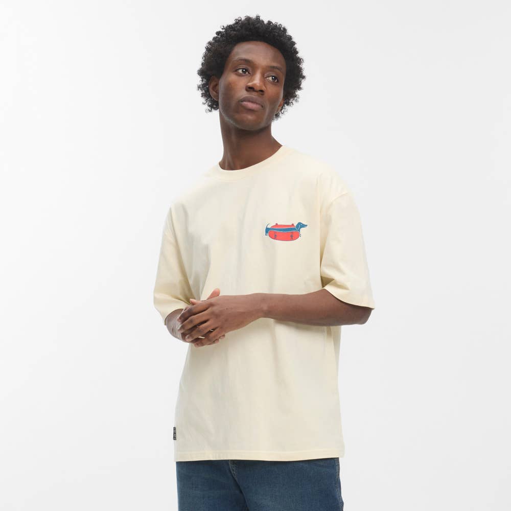 Hydroponic - Wholesale Screen Printed T-Shirt - Men's - Hot Dog SS 01 - Off White2