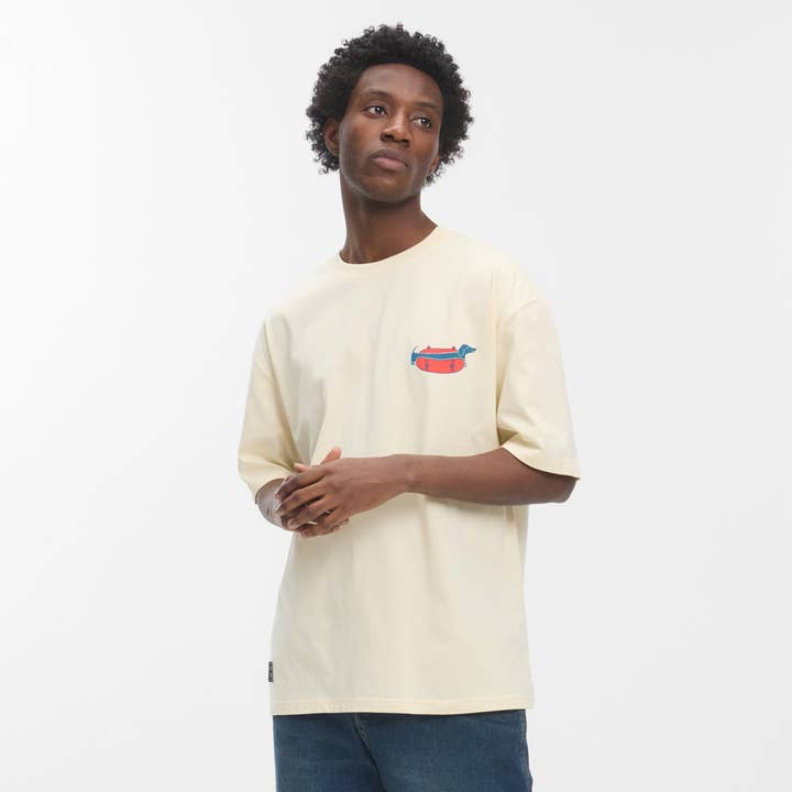 Hydroponic - Wholesale Screen Printed T-Shirt - Men's - Hot Dog SS 01 - Off White2