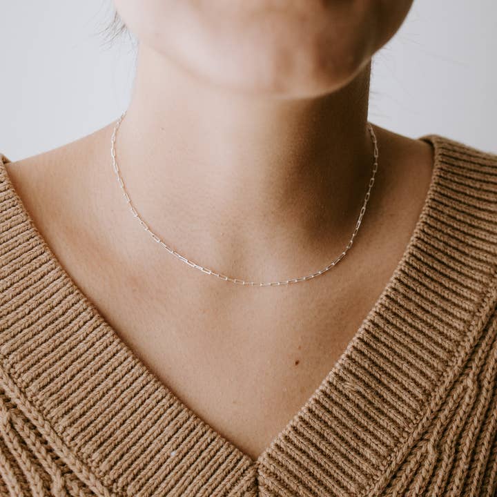 Sydney Rose Co. - Wholesale Link & Chain Necklace - Petite Paperclip Necklace - Sterling Silver8