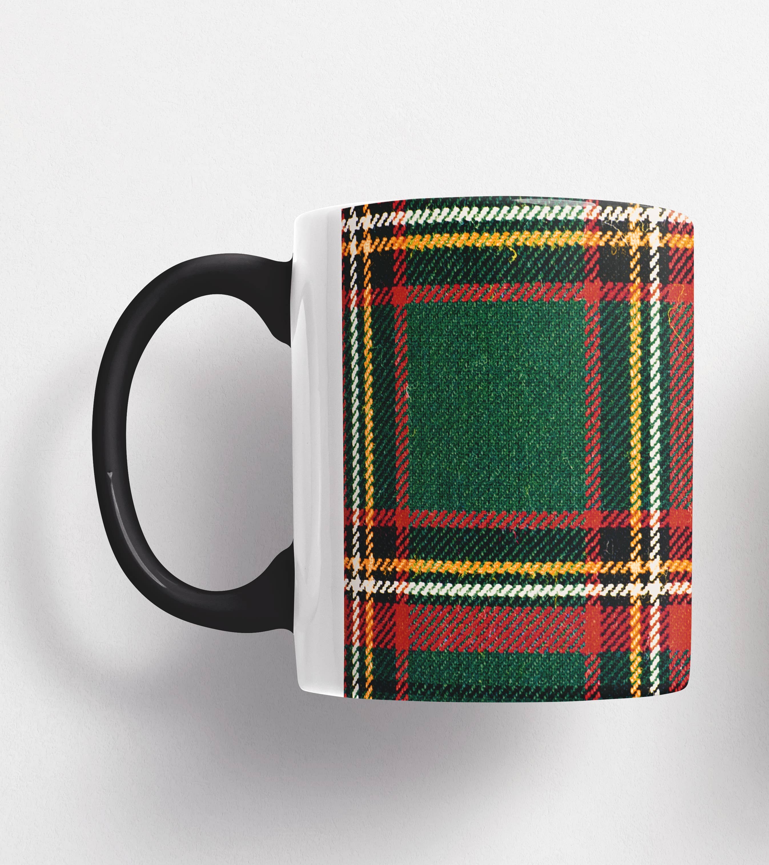 URBAN.ITY SRL – Engroshandel Kaffekrus – Tartan Keramikkrus 325ml - GRØN/RØDE FIRKANTER