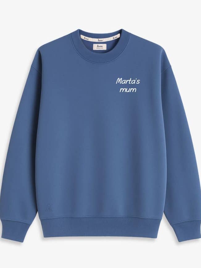 OZEANBLAUES SWEATSHIRT | PERSONALISIERTE STICKEREI für den Großhandel von Anitials