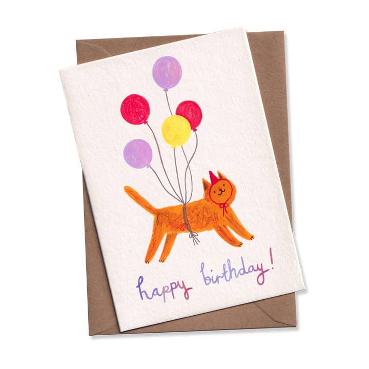 Studio Molini - Wholesale Birthday Card - Birthday Balloon Cat
