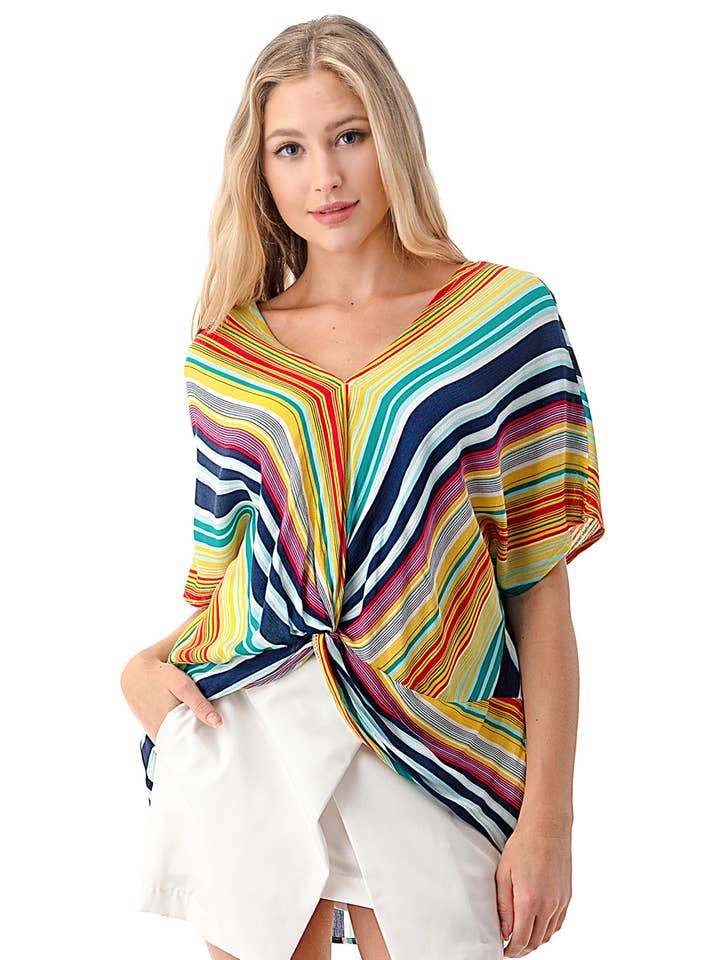 Dolman Twist-Front Top för wholesale av Woven Pink