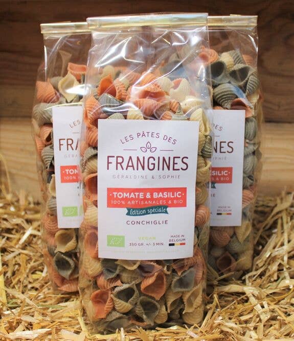 Les Pâtes des Frangines - Wholesale Pasta - Tomato & Basil Frangine Pasta - Tricolored Shellfish - 350Gr2