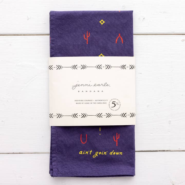 Jenni Earle - Wholesale Bandana - Unisex - "ain't goin down" bandana