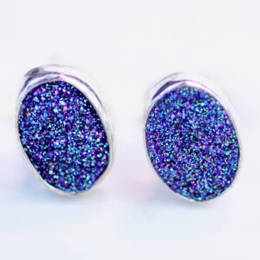Brincos arco-íris druzy por atacado de Louella Jewellery