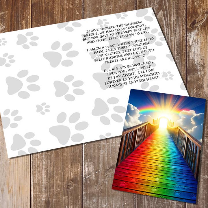 Rainbow Bridge Greeting Cards , Lost of Pet Cards for wholesale by Traci's Fun Creations