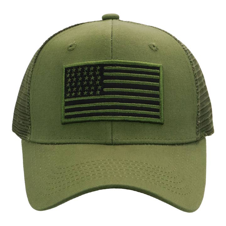 Cap Zone - Wholesale Trucker Hat - Unisex - American Flag Patch Cotton Trucker Hat6