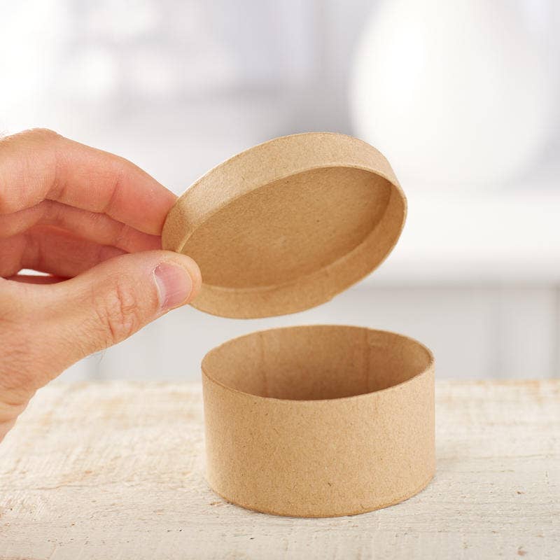 Factory Direct Craft - Wholesale Gift Box - Pre-Made Small Round Paper Mache Box - 1-1/2" H x 3" Dia.4