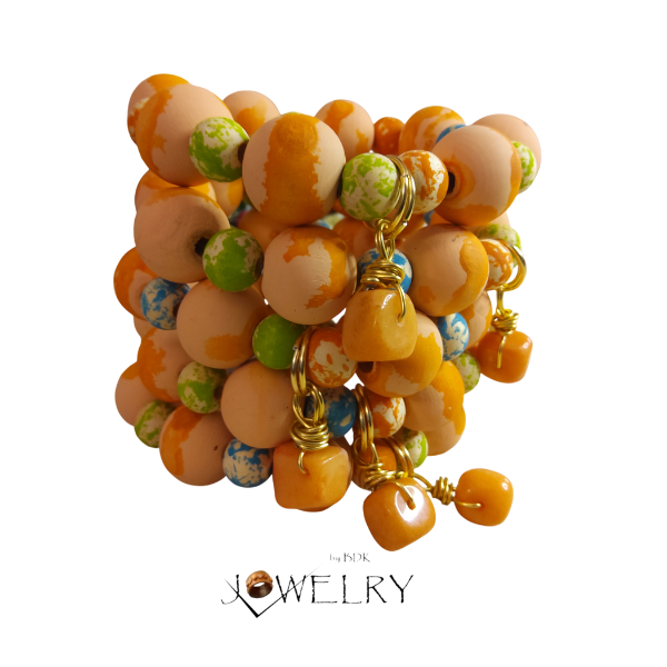 Jewelry By BDK - Wholesale Charm/Dangle Bracelet - Bold Tangerine Orange Charm Bracelet 0