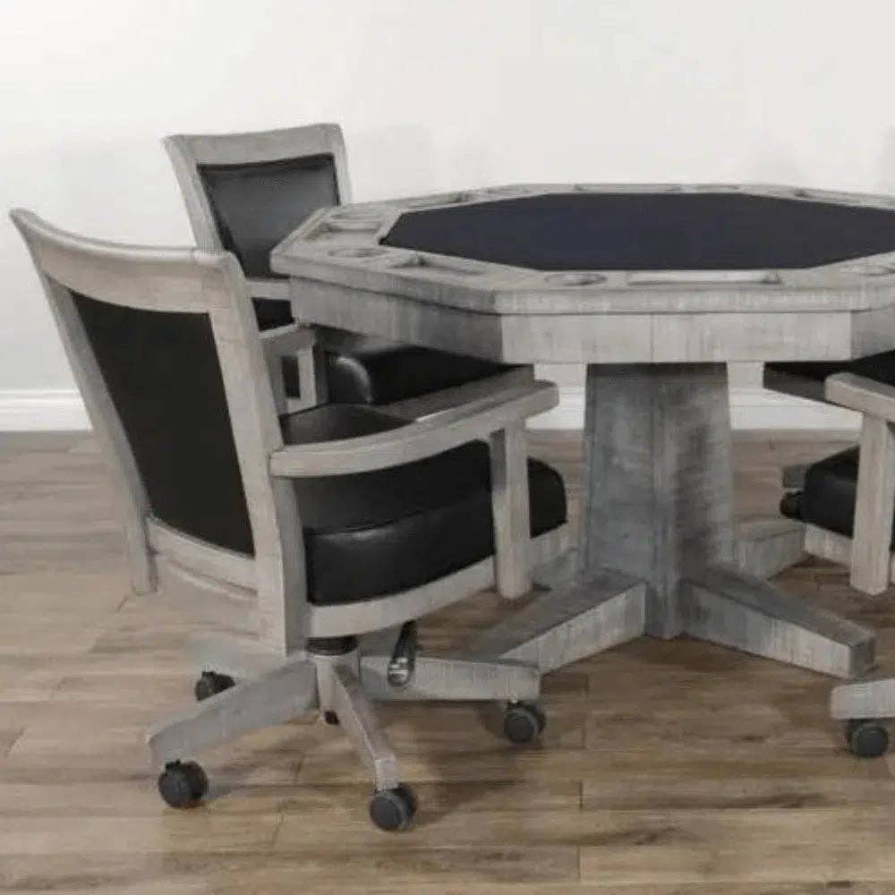 LOOMLAN – Cadeira por atacado – Conjunto de Mesa de Poker Reversível com Cadeiras Giratórias em Pele18