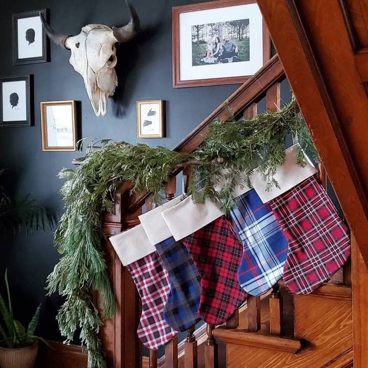 Handmade Plaid Christmas Stocking - Custom Christmas Stockin for wholesale by Matriarch Handmade