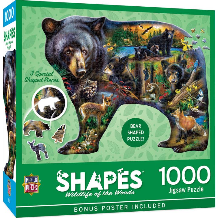 Contours - Wildlife of the Woods 1000 Piece Shaped Puzzle for wholesale by Masterpieces Puzzles