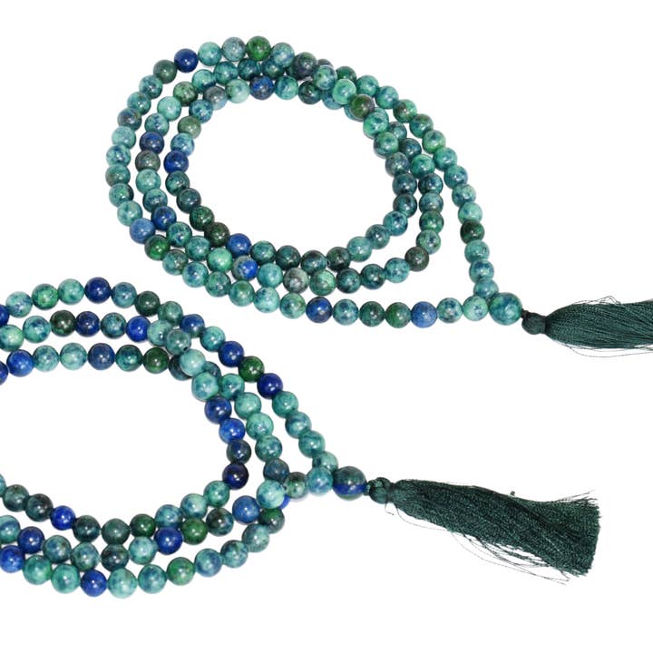 Soothing Crystals - Wholesale Prayer beads necklace - Gemstone Mala | Azurite Malachite | 108 Prayer Bead Jap Mala2