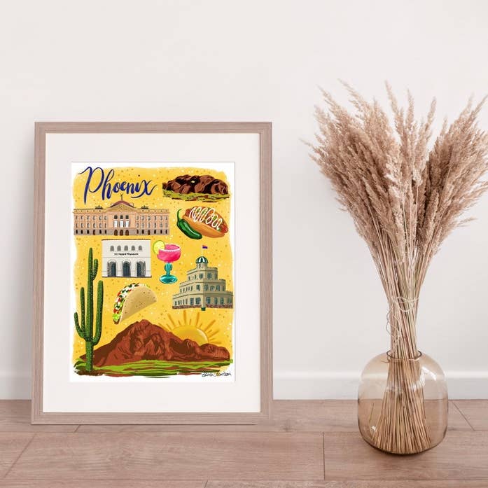 Phoenix, AZ Map Art Print for wholesale by Talula Christian