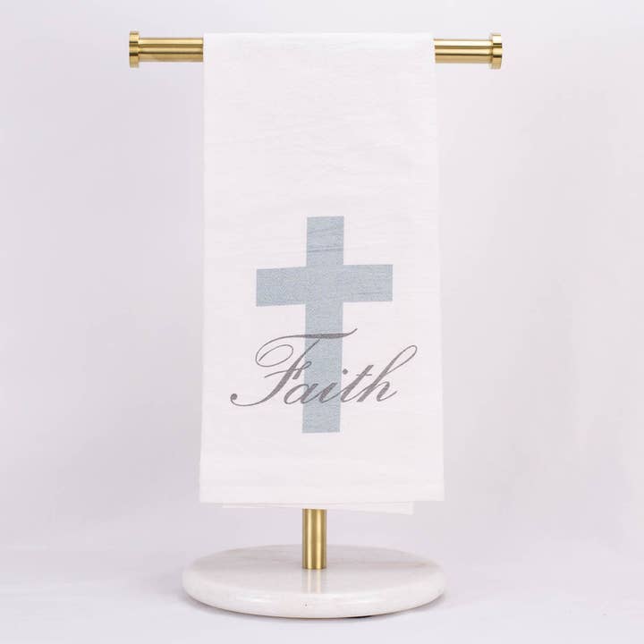 Toalla de mano Faith Flour Sack, blanca, Tradewinds, 20 x 28 para venta al por mayor de The Royal Standard
