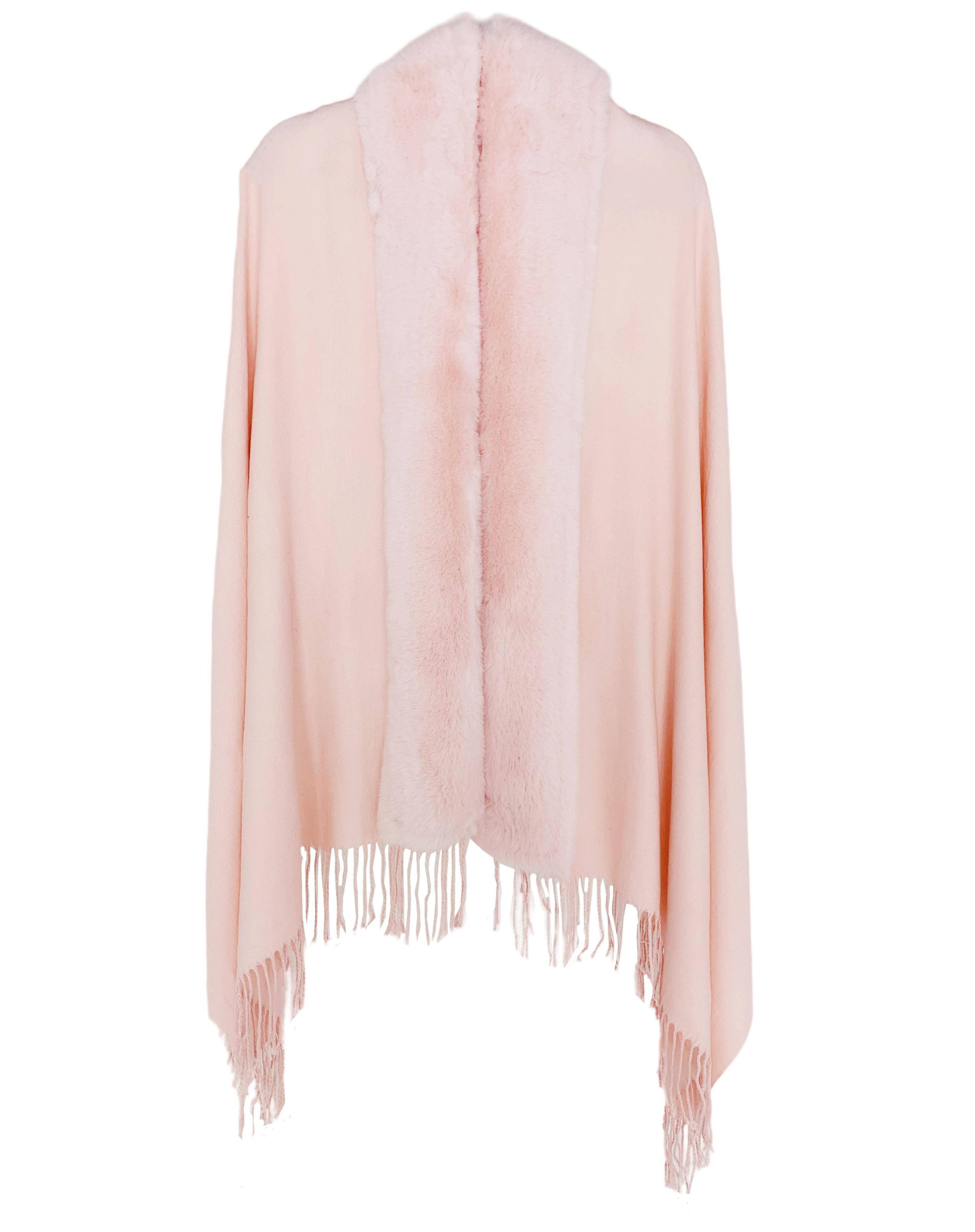 JC Sunny Fashion - Wholesale Sjaal - Dames - JC062843 16 Kleuren-Faux Fur Trim Zachter Dan Kasjmier Sjaal/Sjaal1