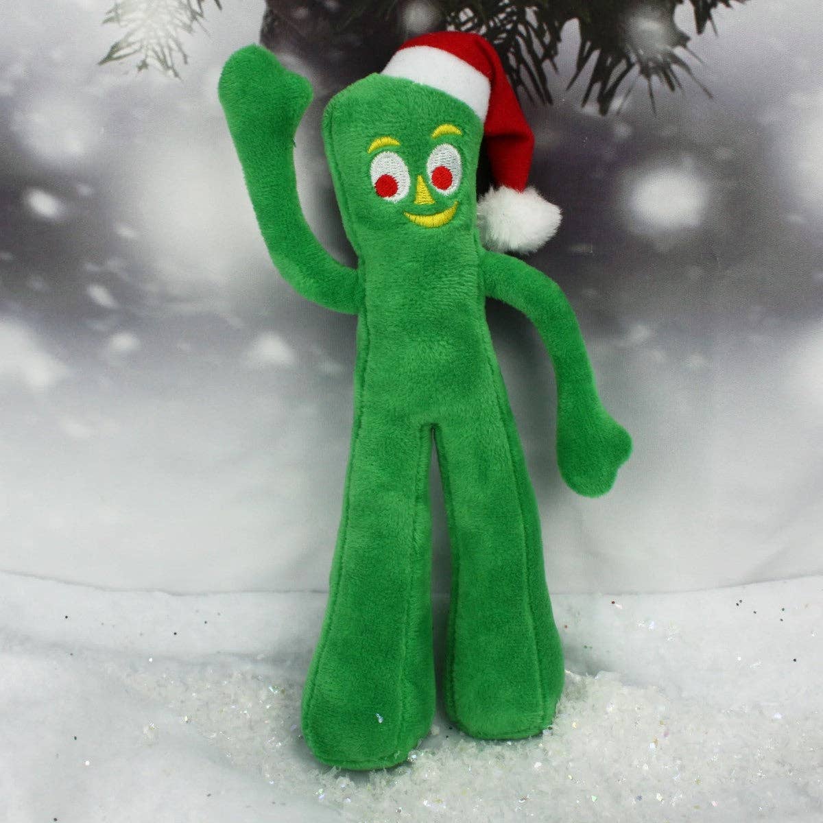 Playful Tail - Wholesale Pet Plush Toy - Dog - Multipet Holiday Gumby With Santa Hat Plush Dog Toy 9"3