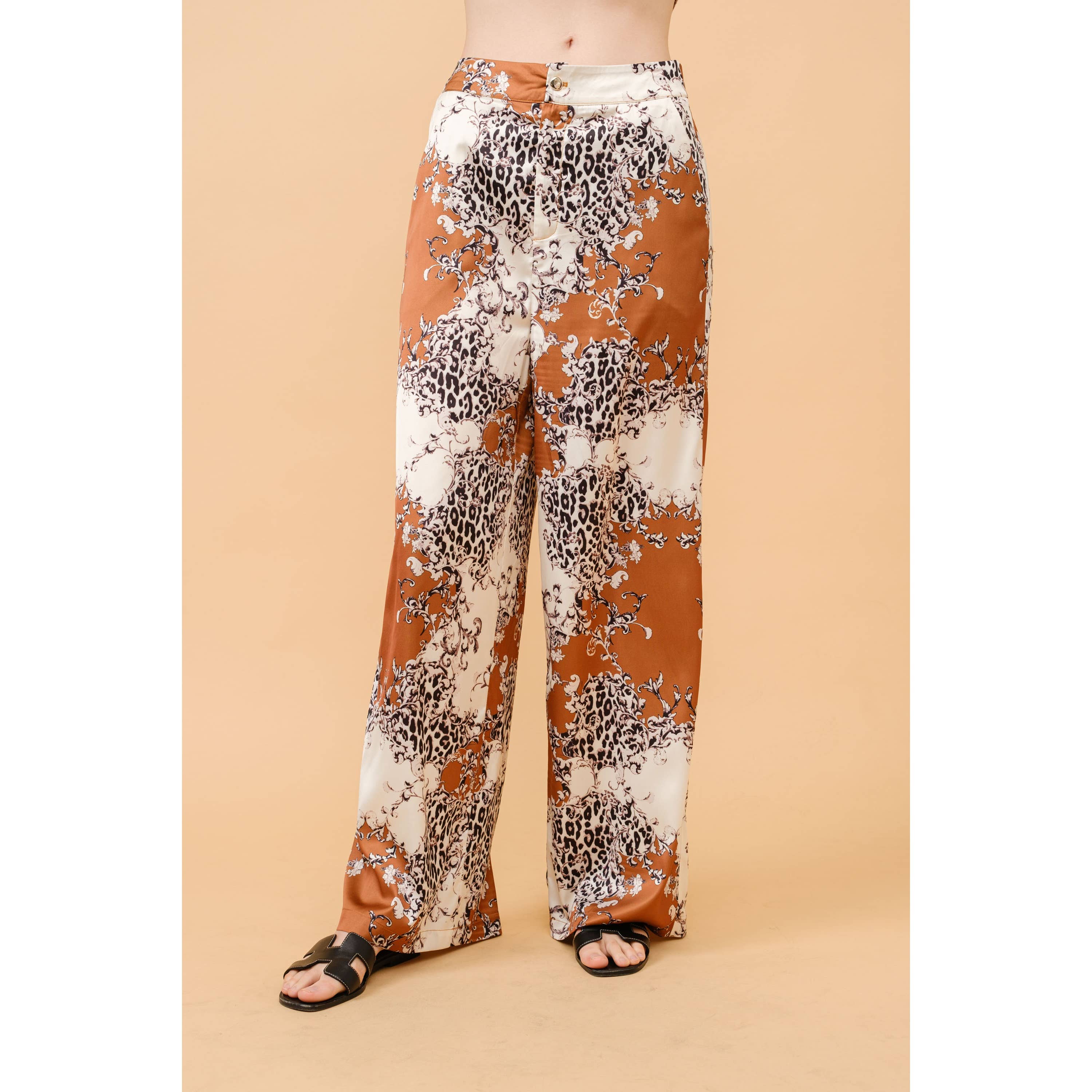INA - Wholesale Pants - Women's - High Waist Animal Print Wide Pants4