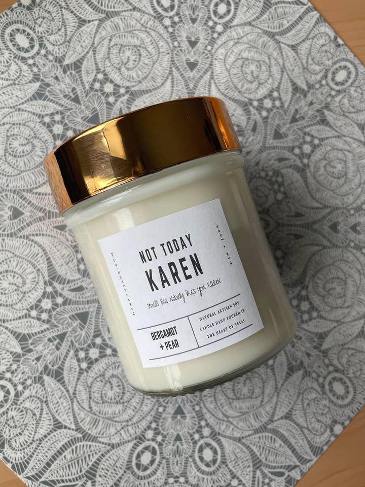 Vela de soja Karen Not Today, bergamota y pera para venta al por mayor de dax + jade