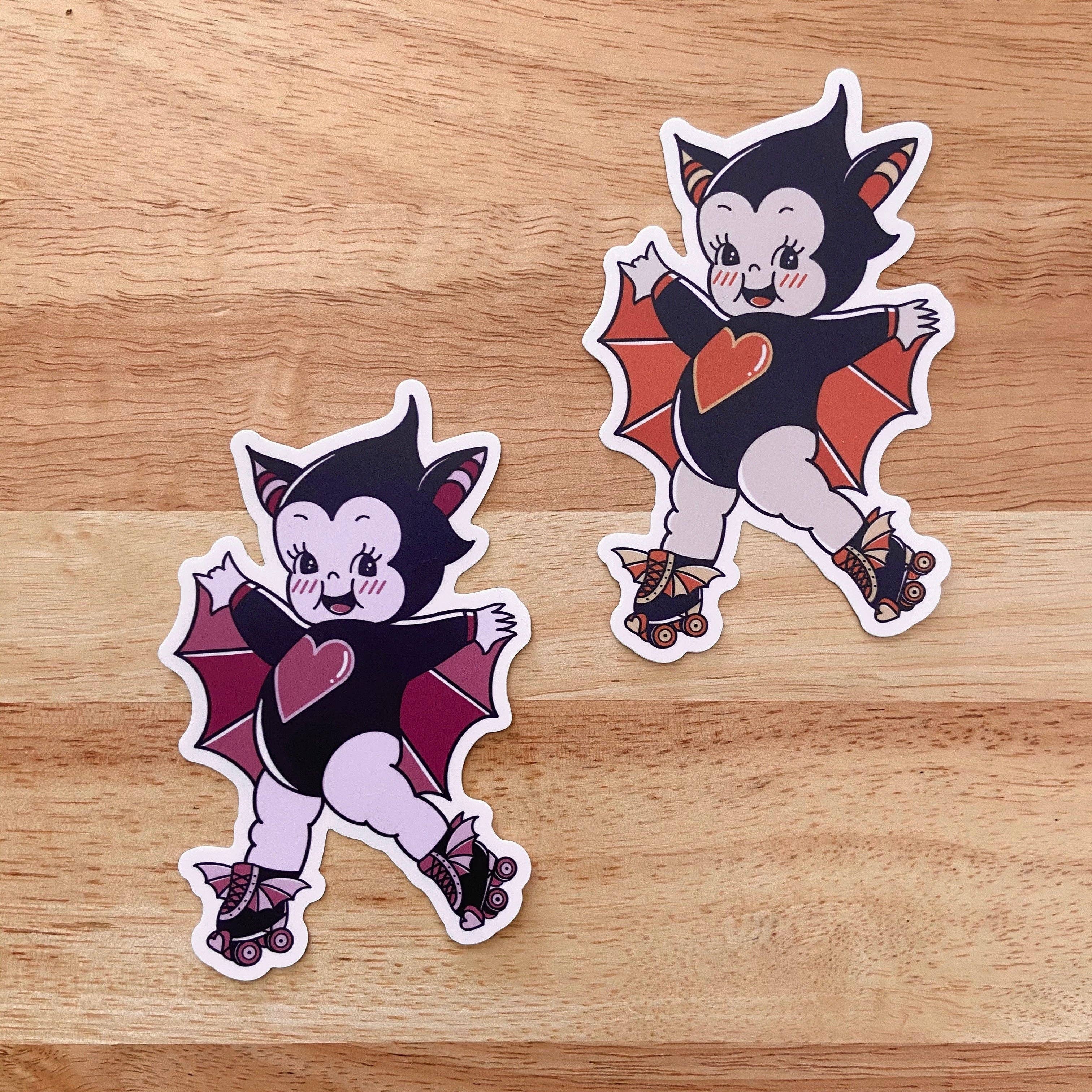 Mestiza Makes - Wholesale Sticker - Bat Rollerskating Kewpie Sticker3