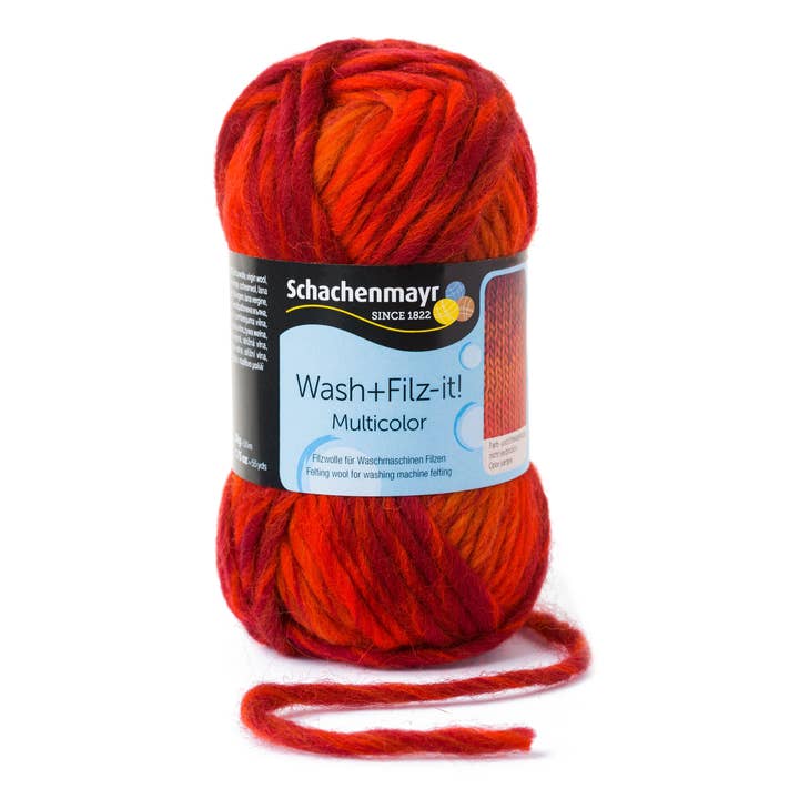 MEZ Crafts Germany - Vente Fils à tricoter - Laine feutrée Schachenmayr Wash+Filz-It ! Multicolore 10X50G20