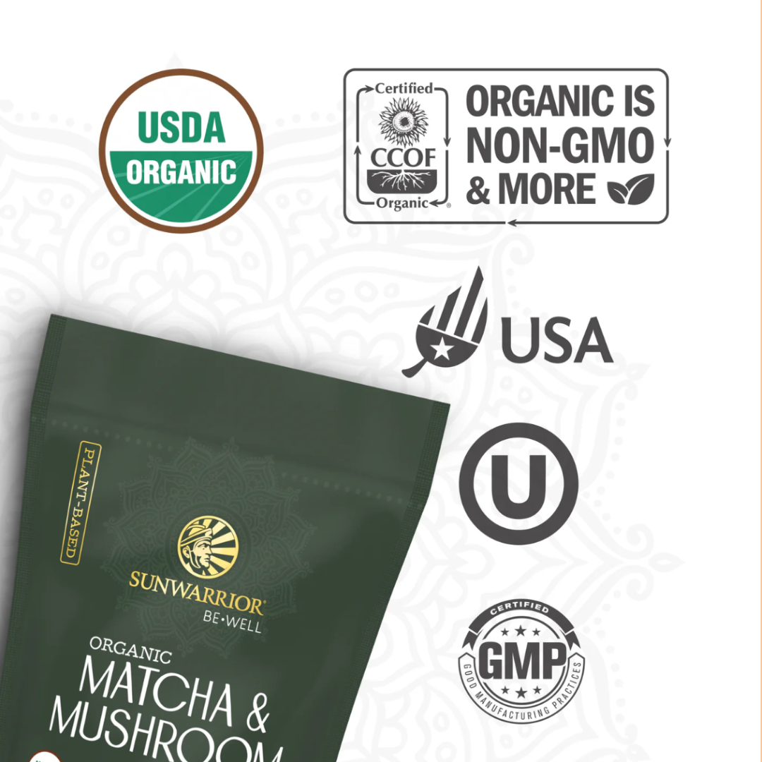 Sunwarrior - Wholesale Powdered Health Drink - Be Well Matcha & Mushroom Drink Mix - Adaptogenic Coffee2