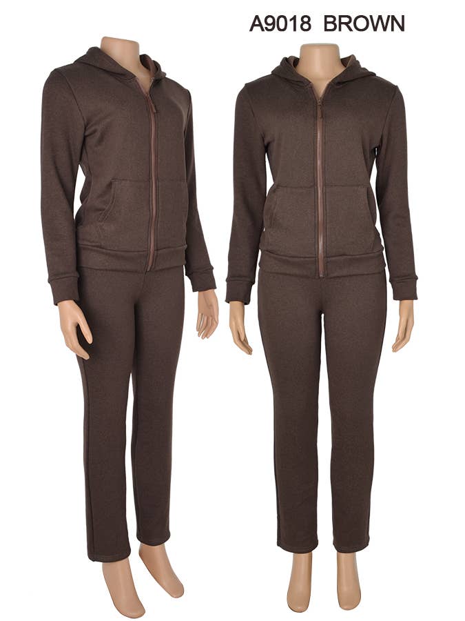 SSImport - Wholesale Lounge Set - Women's - A9018 2PCS/SET HOODIE JACKET AND PANTS MIX SIZES 12SET
