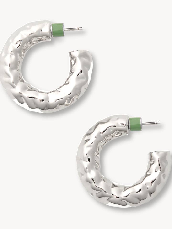 1.25" Perfect Crunch Hoops in Silver for wholesale by MACHETE