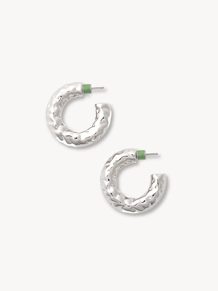 1.25" Perfect Crunch Hoops in Silver for wholesale by MACHETE