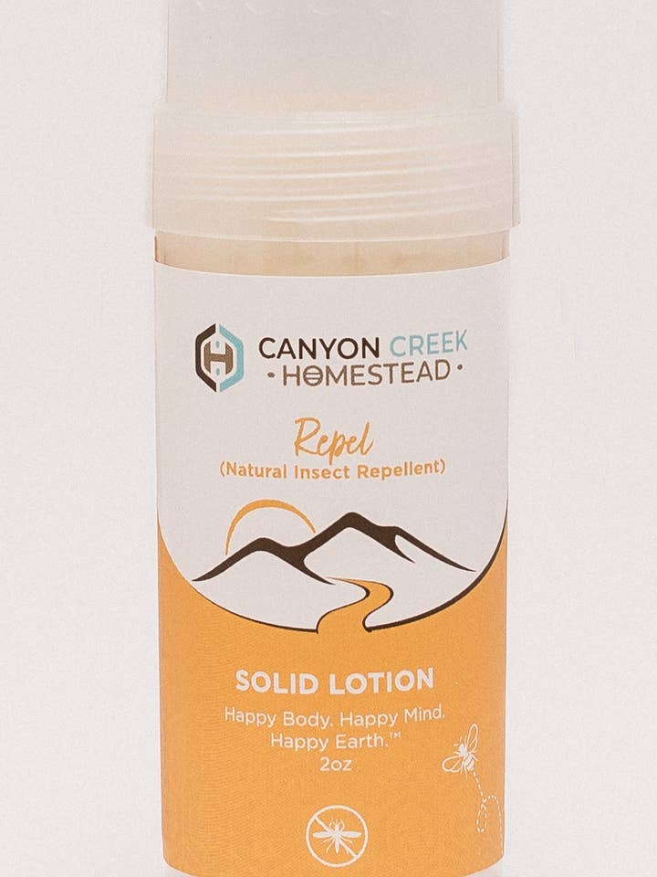 Solid Lotion Repel Natural Insect Repellent 2 oz for wholesale by Canyon Creek Homestead LLC